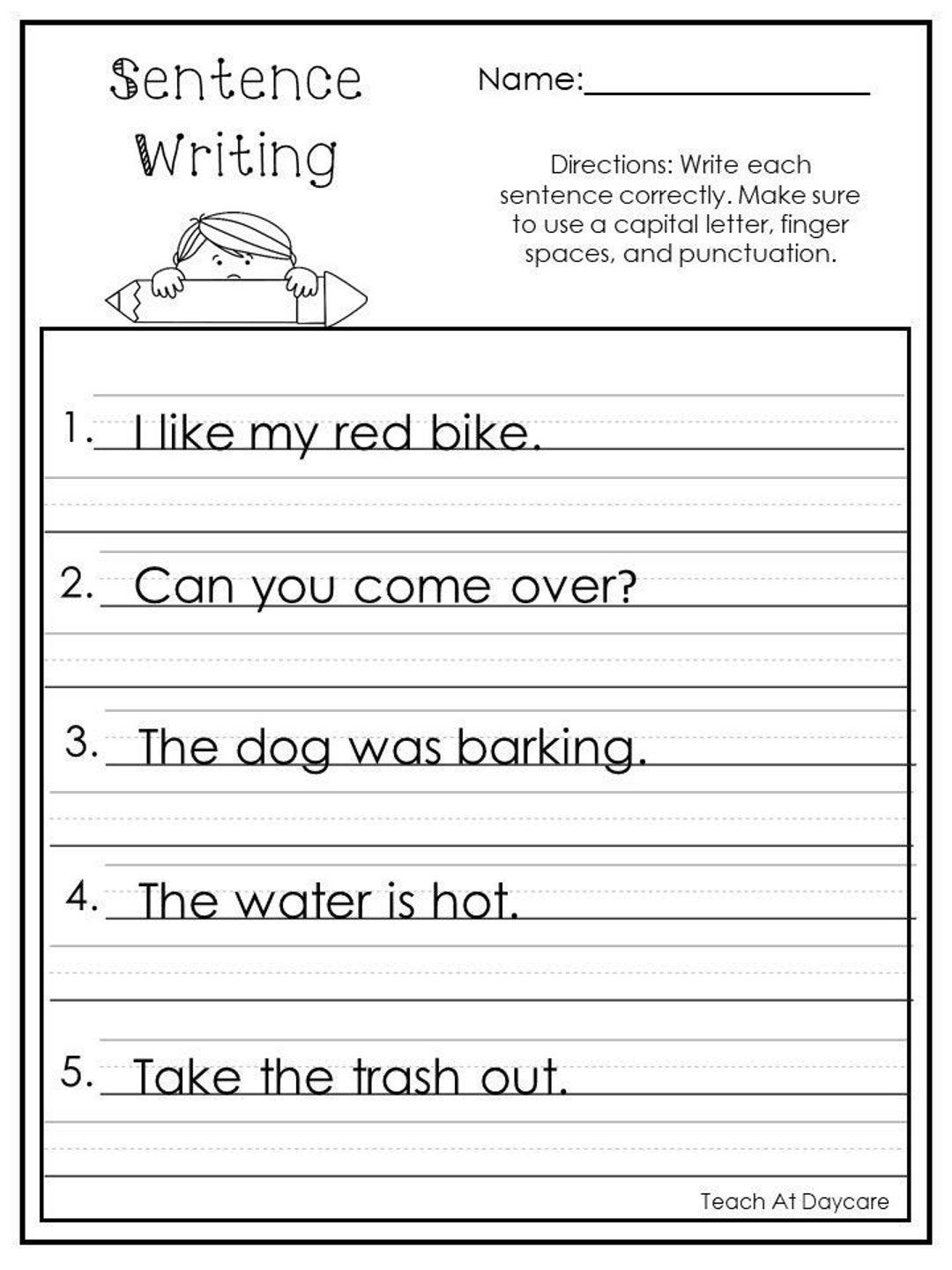 10 Printable Write The Sentence Worksheets 1st 3rd Grade ELA Worksheets Etsy Norway