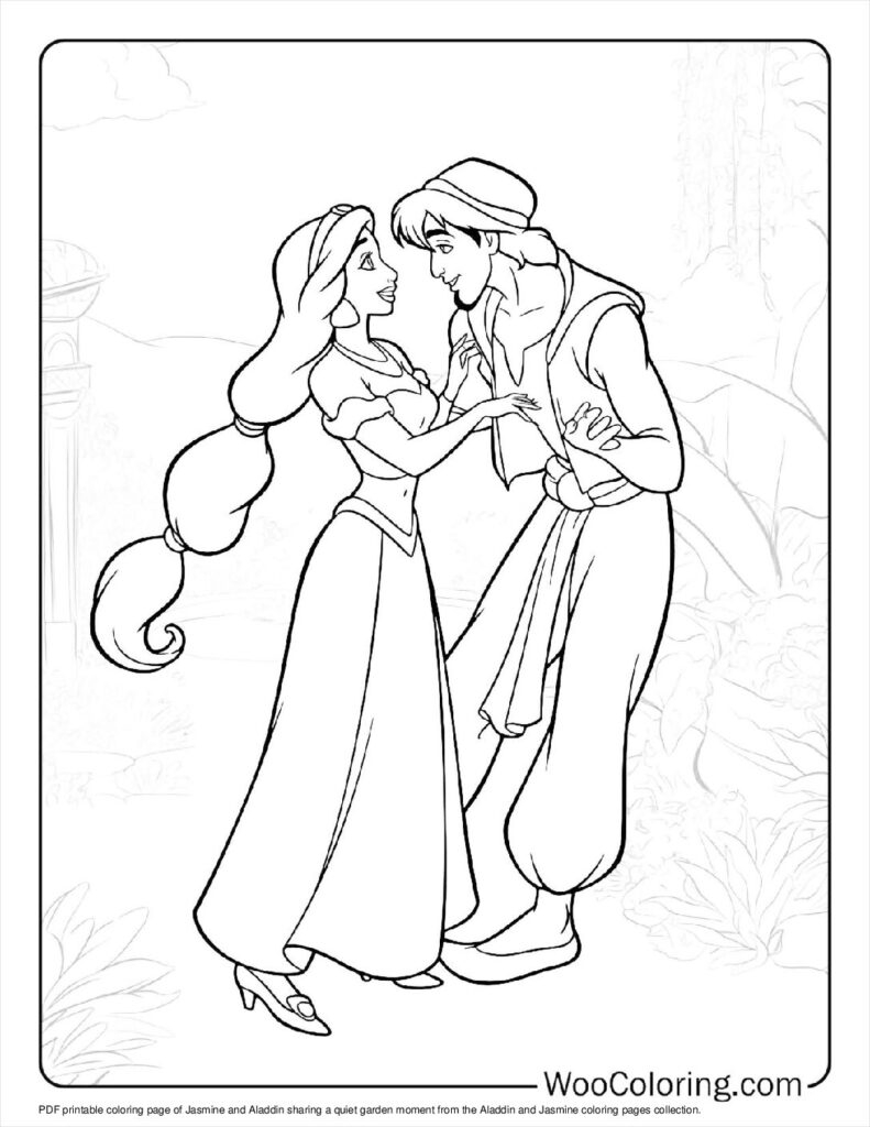Aladdin And Jasmine Coloring Pages