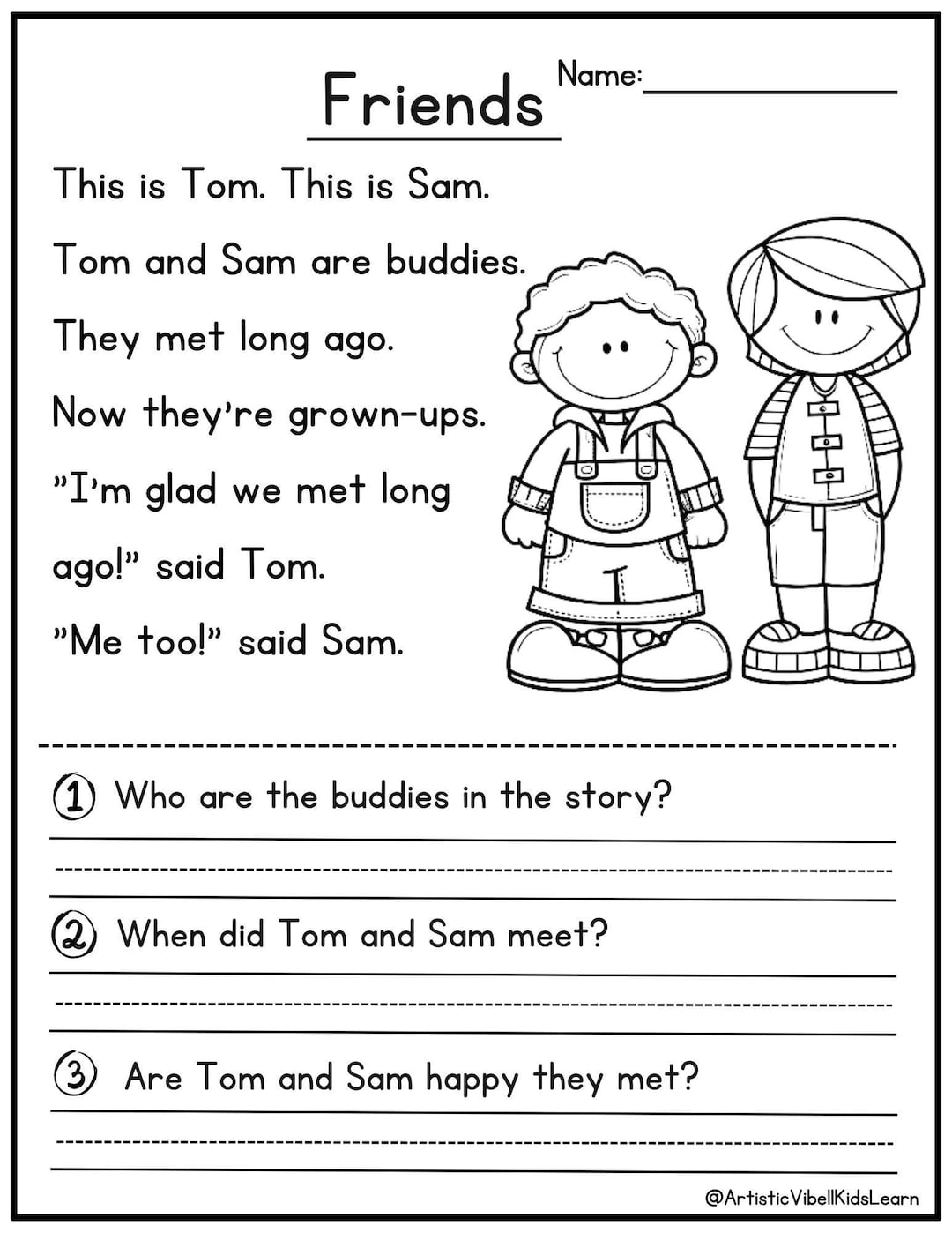 Reading Passages For 1st Graders