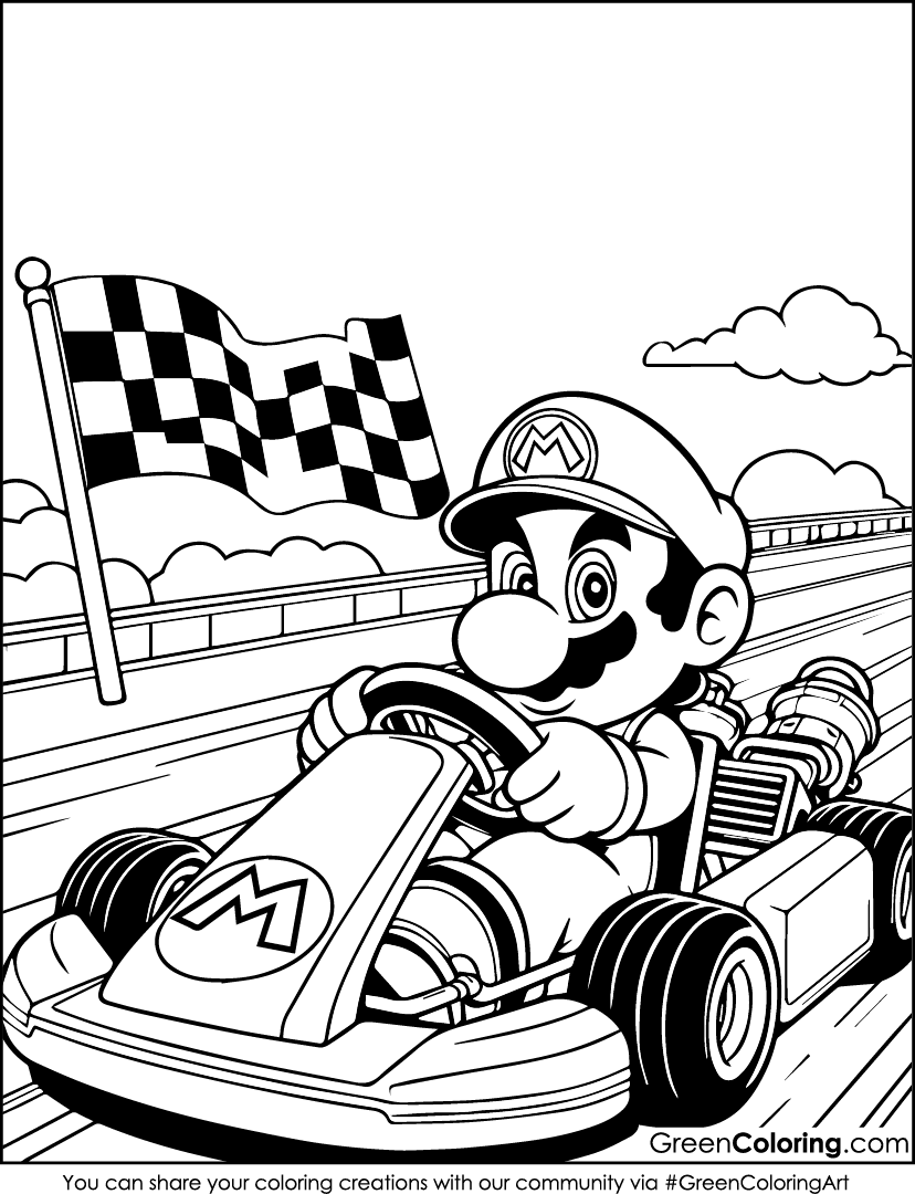 Mario Kart Coloring Pages