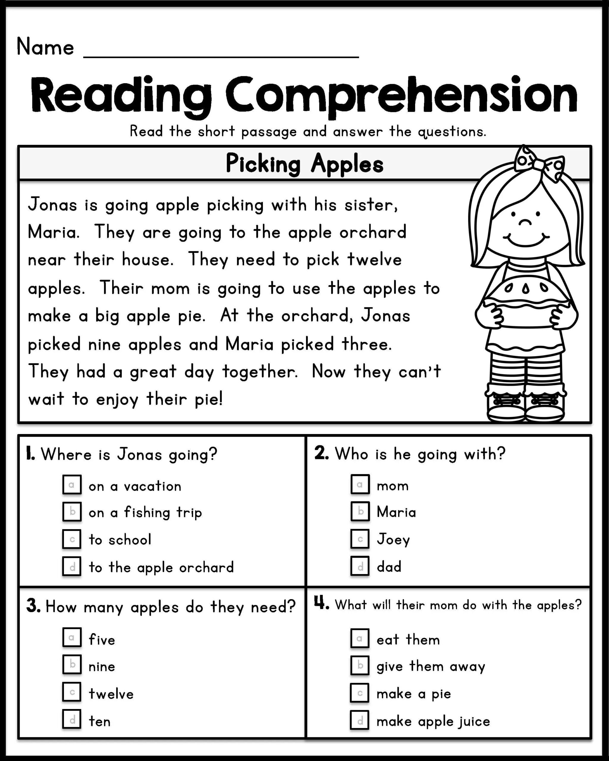 1st Grade Comprehension Worksheet Reading Activities For Young Learners