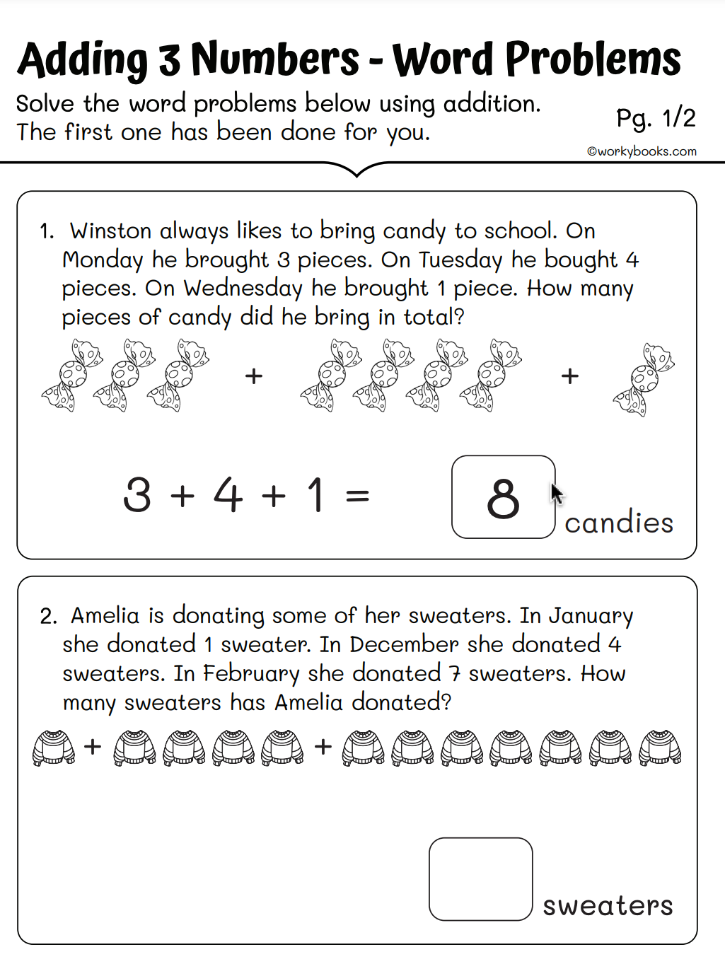 math worksheets word problems
