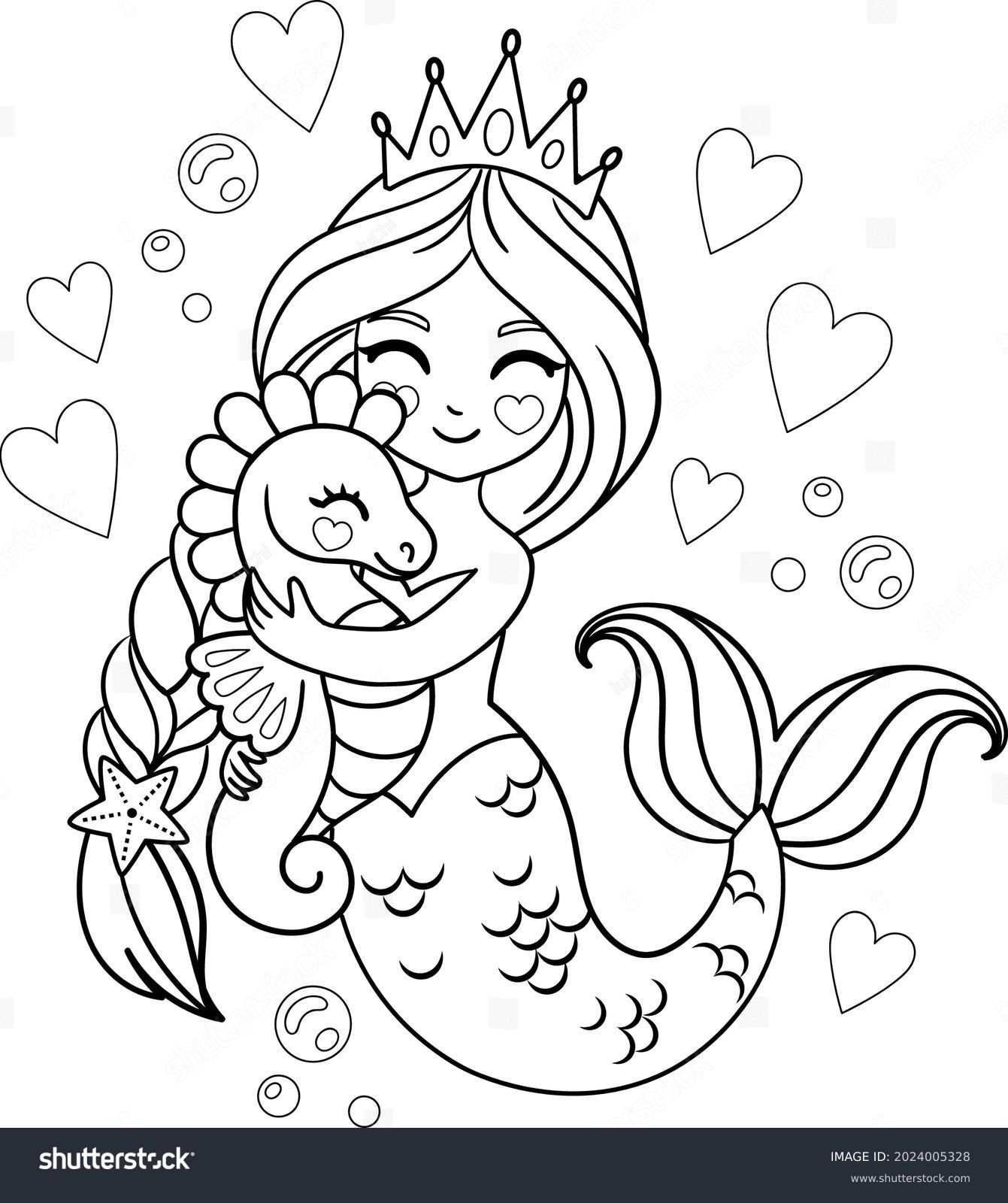 2 Thousand Colouring Pages Mermaid Royalty Free Images Stock Photos Pictures Shutterstock