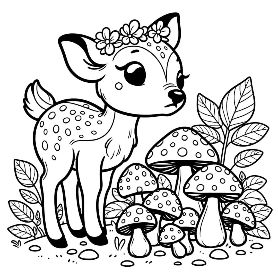 coloring page of a deer