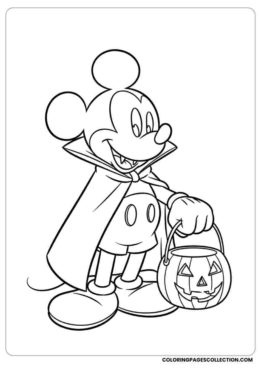 disney halloween colouring pages