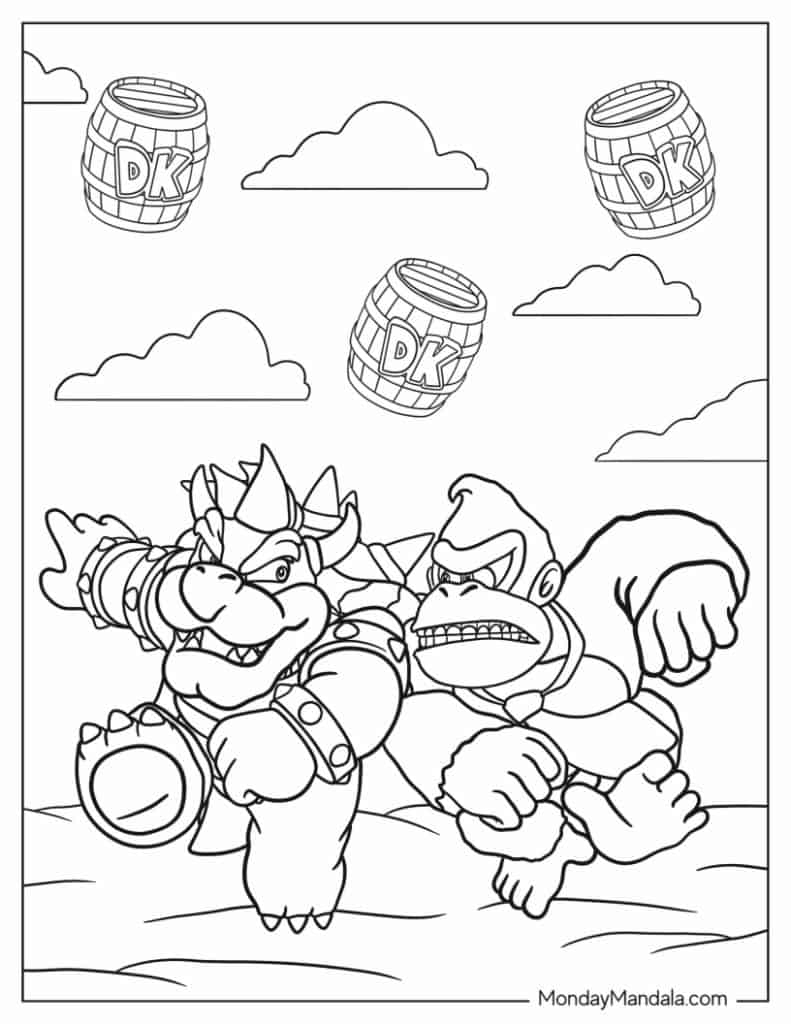 20 Donkey Kong Coloring Pages Free PDF Printables 