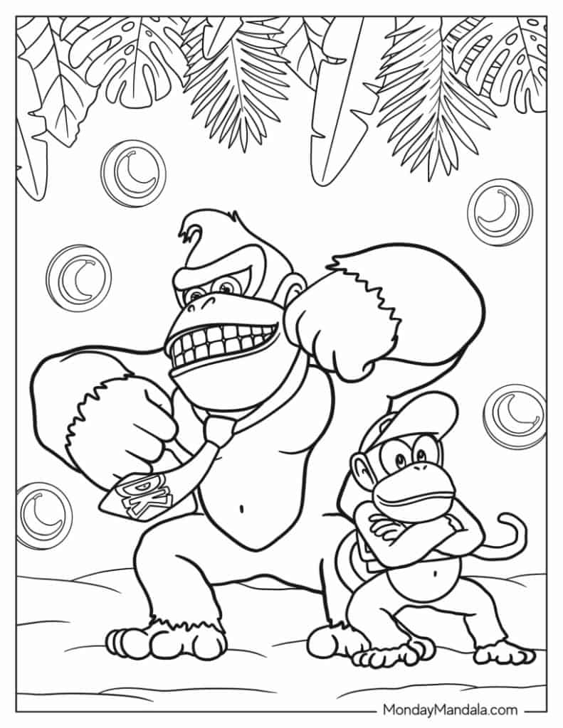 20 Donkey Kong Coloring Pages Free PDF Printables 