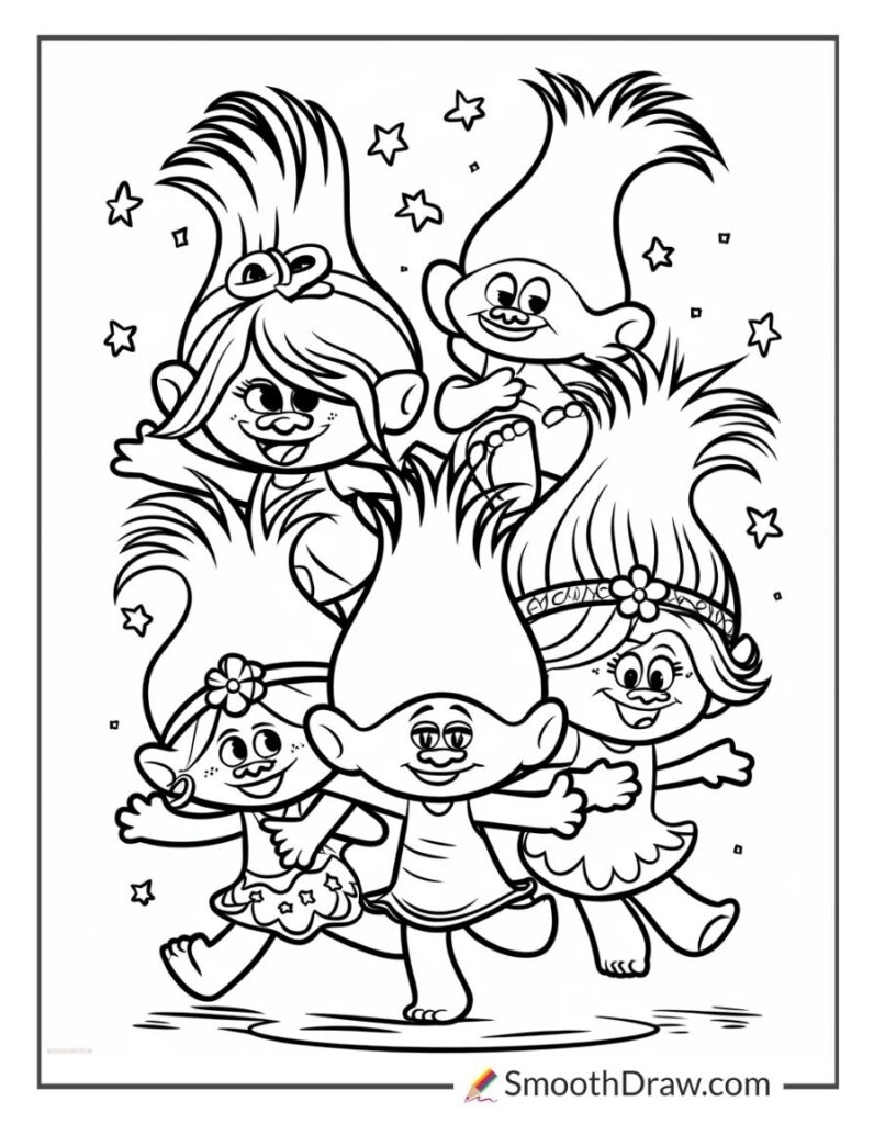 Trolls The Movie Coloring Pages