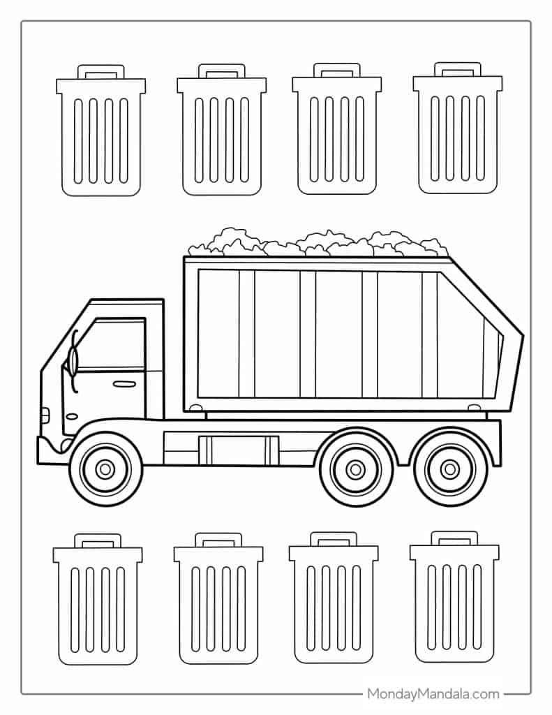 20 Garbage Truck Coloring Pages Free PDF Printables 
