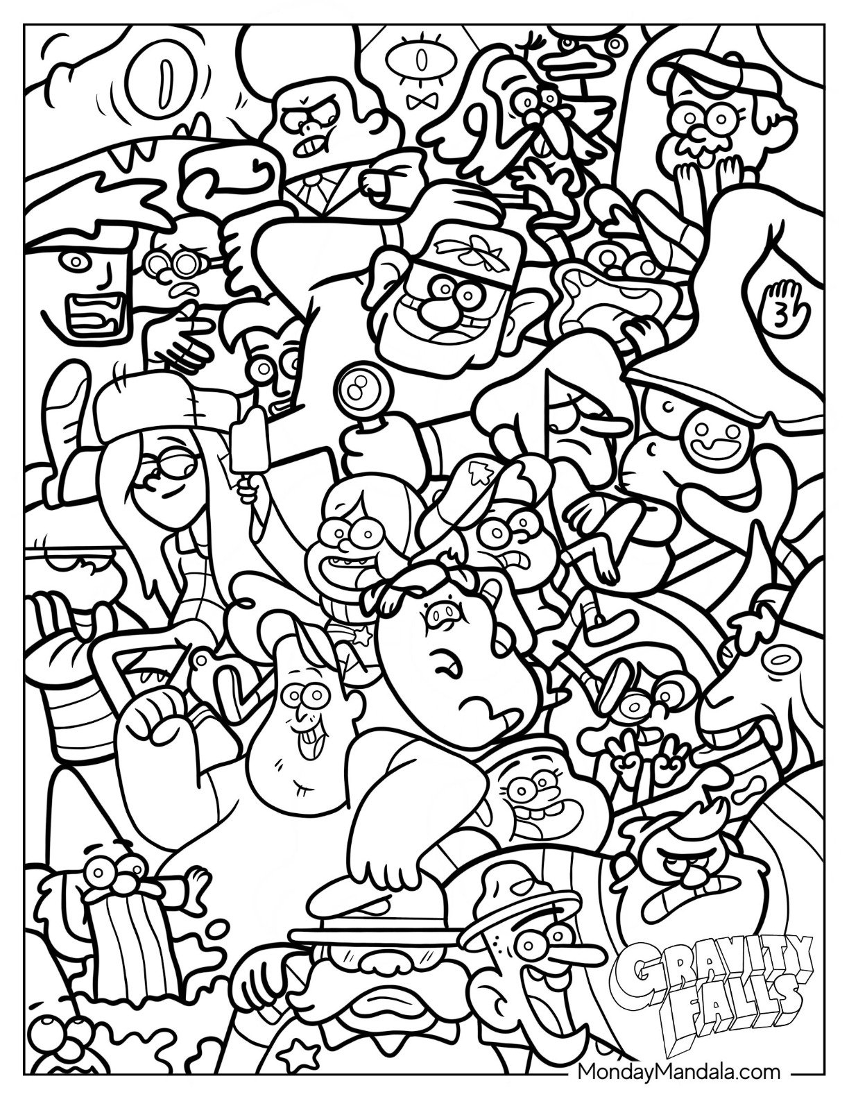 gravity falls coloring pages
