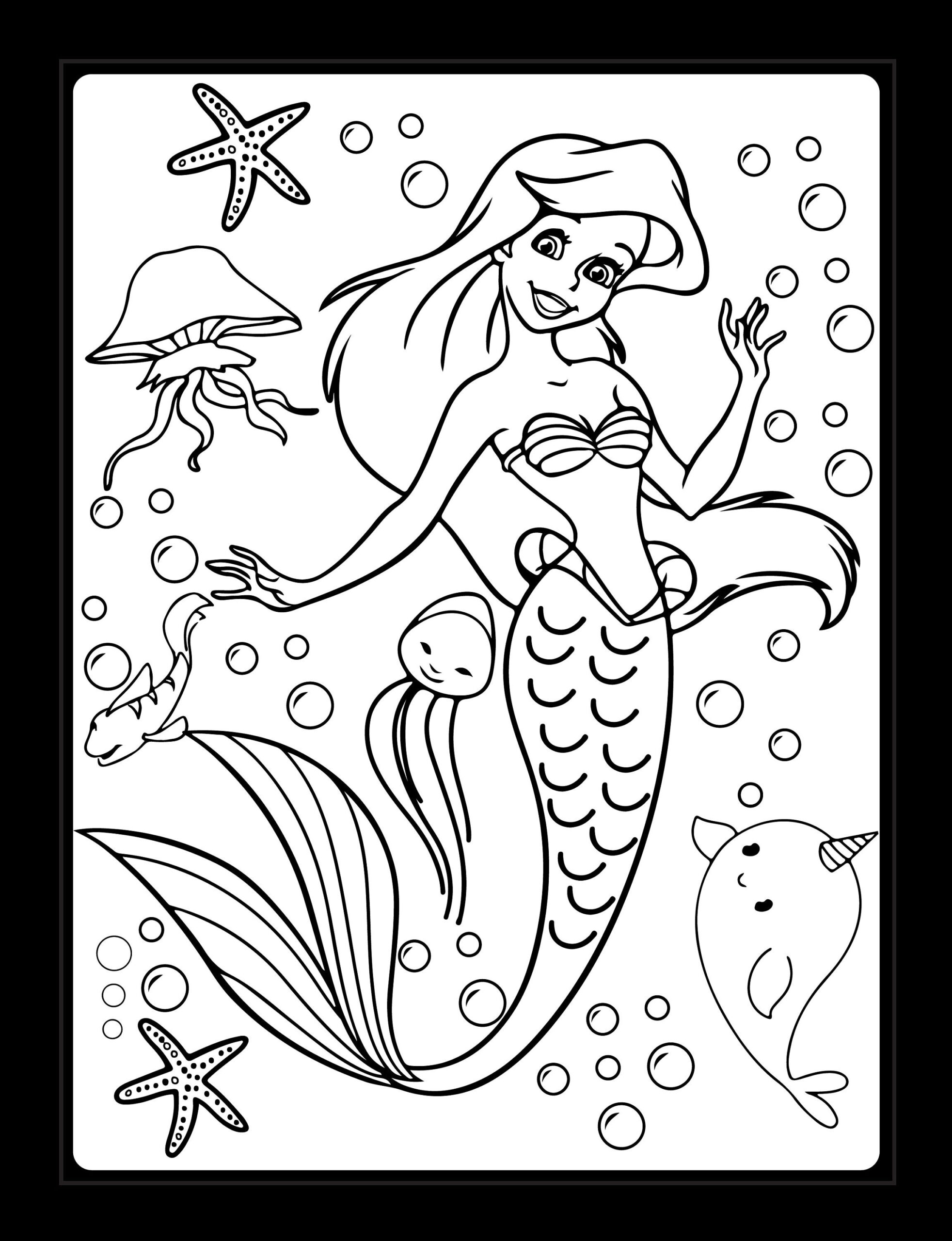 Mermaid Pictures For Colouring