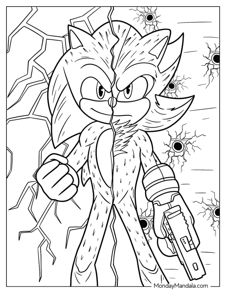 Sonic And Shadow Coloring Sheets