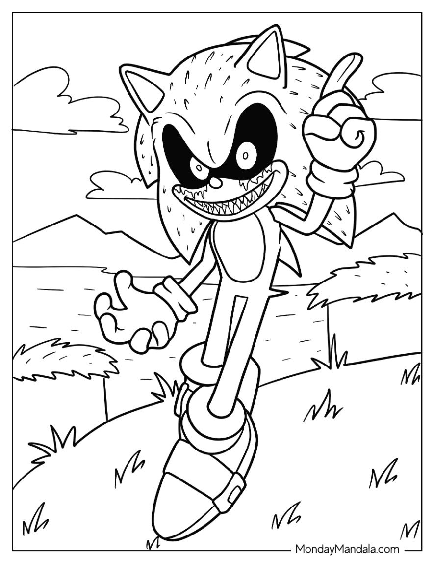 Dark Sonic Coloring Pages