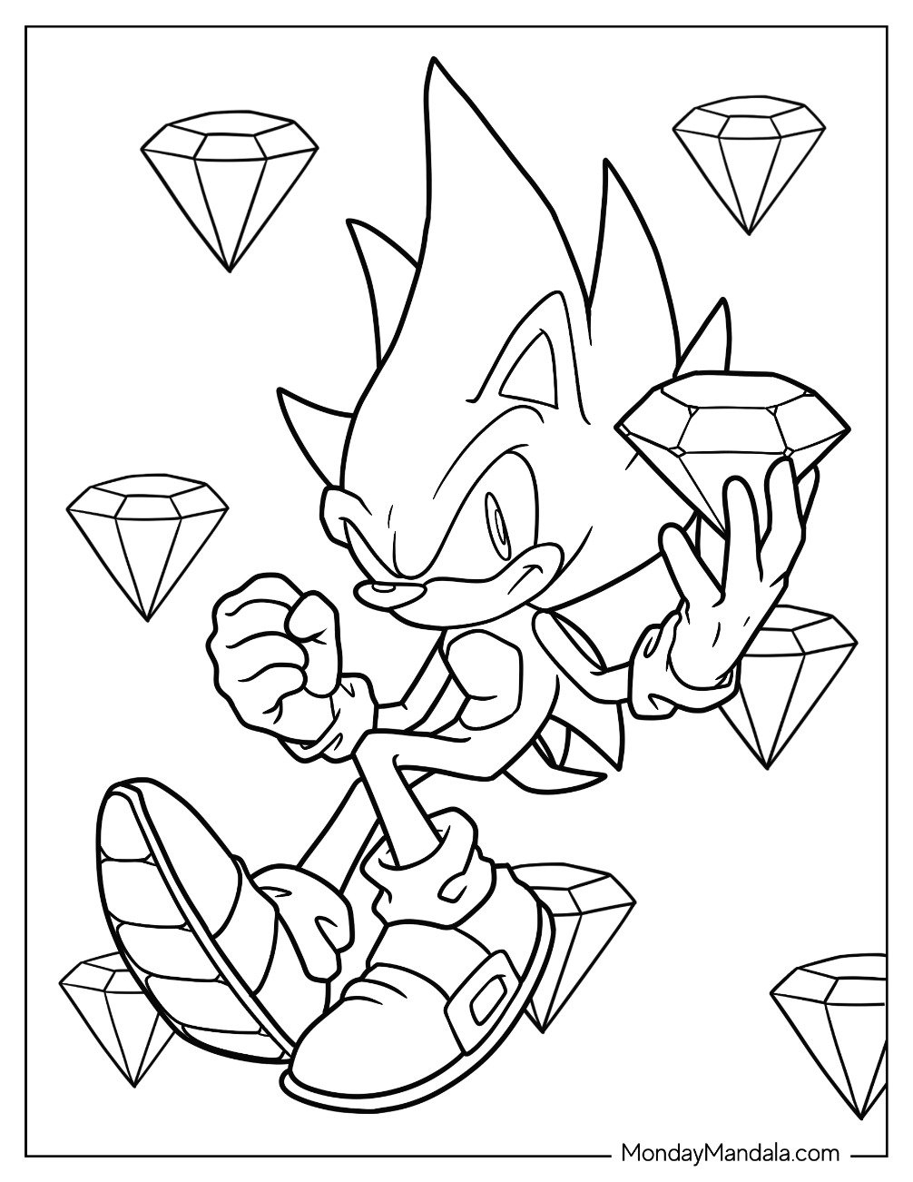 Super Sonic Coloring Page