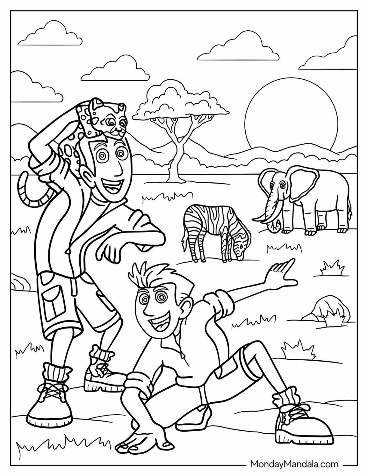 wild kratts coloring pages