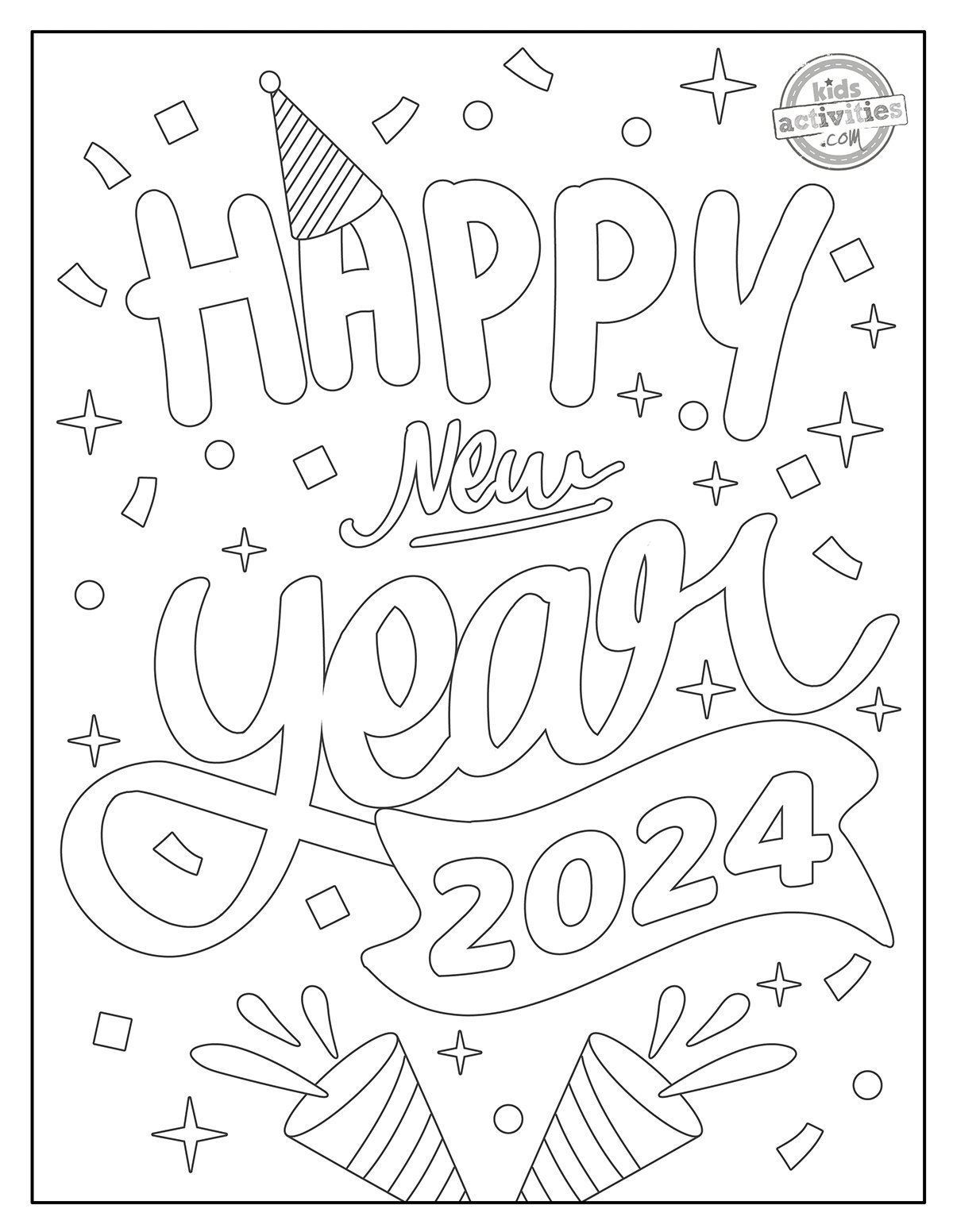 new years coloring sheets