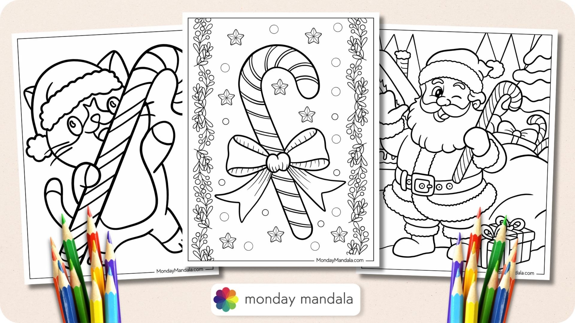 22 Candy Cane Coloring Pages Free PDF Printables 