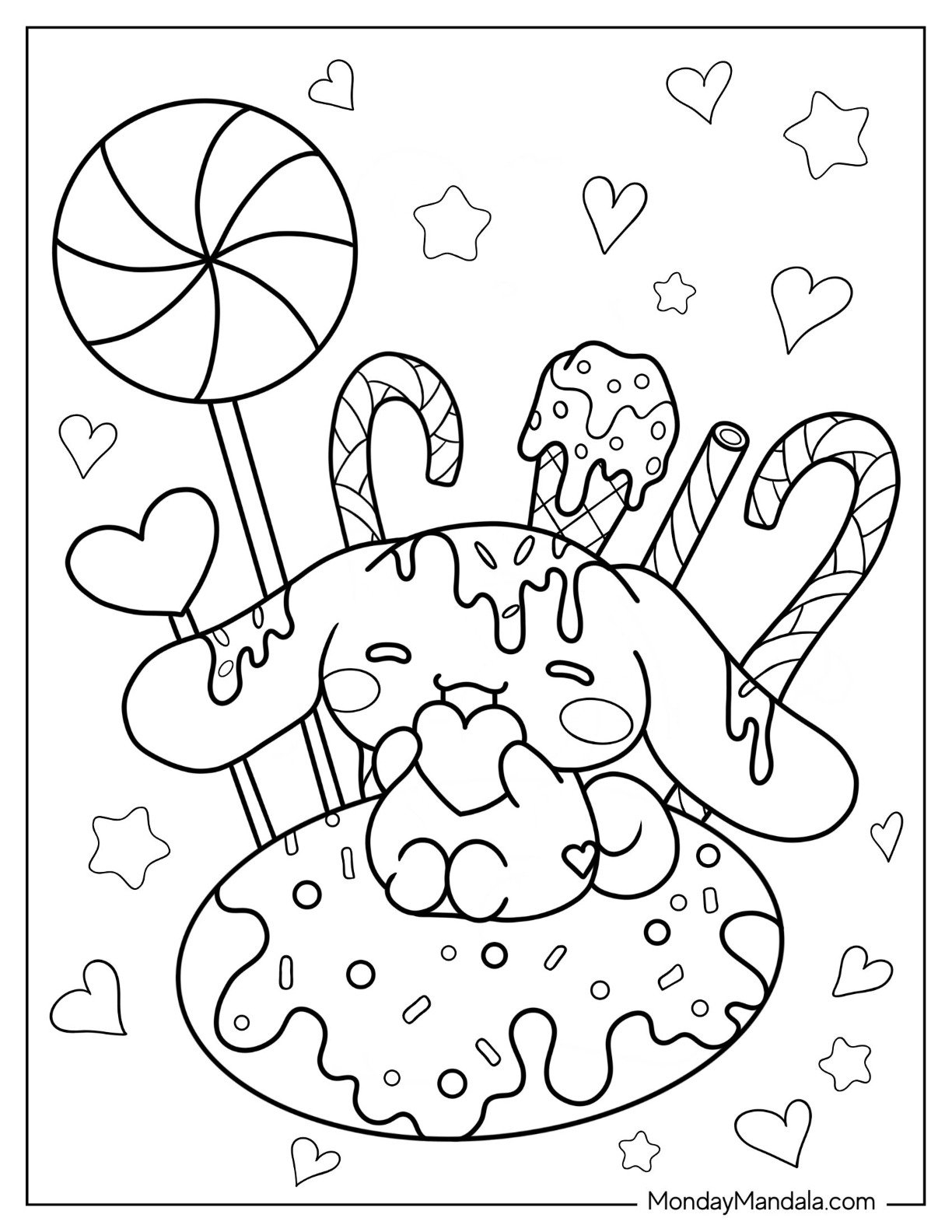 Cinnamon Roll Coloring Page