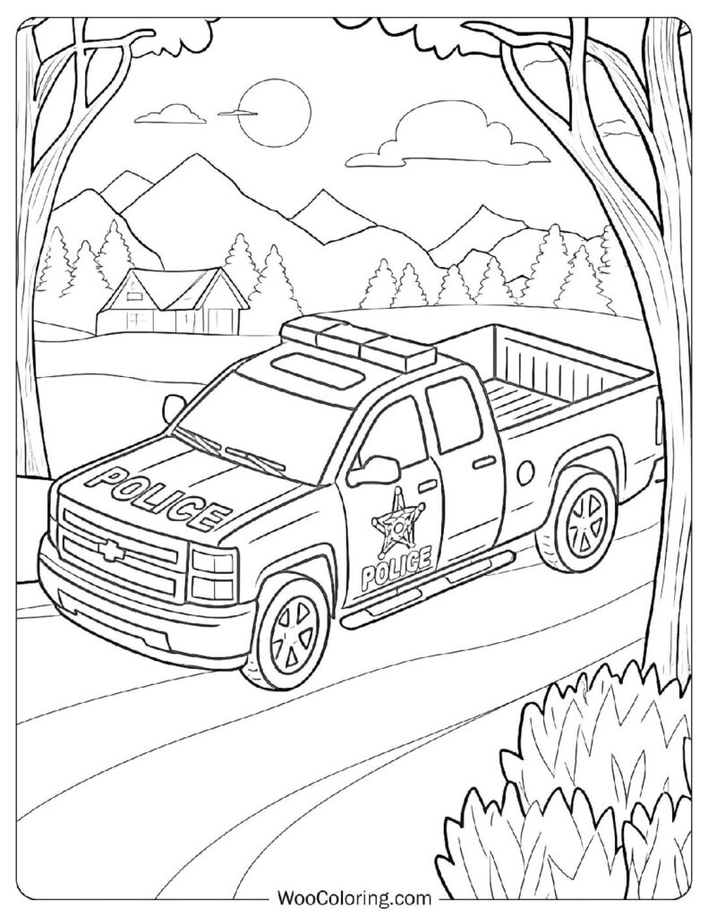 22 Police Car Coloring Pages Free PDF To Print Woo Coloring