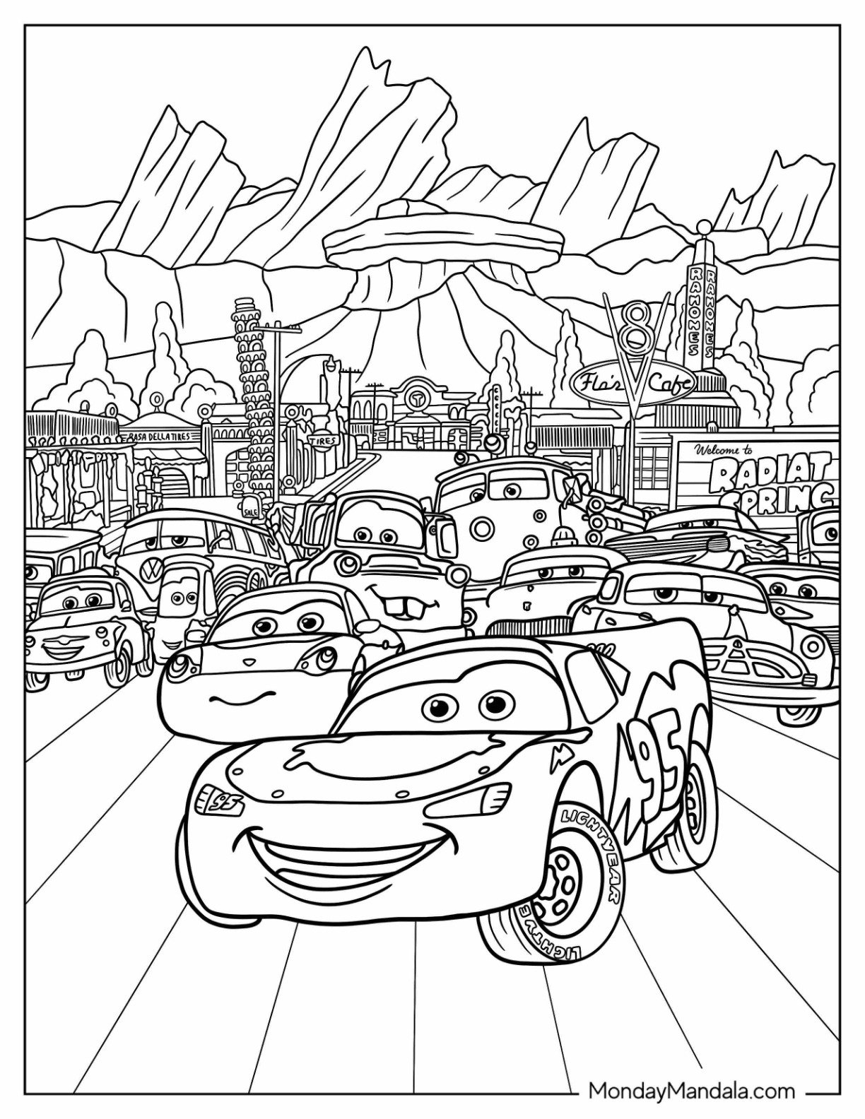 cars lightning mcqueen coloring pages