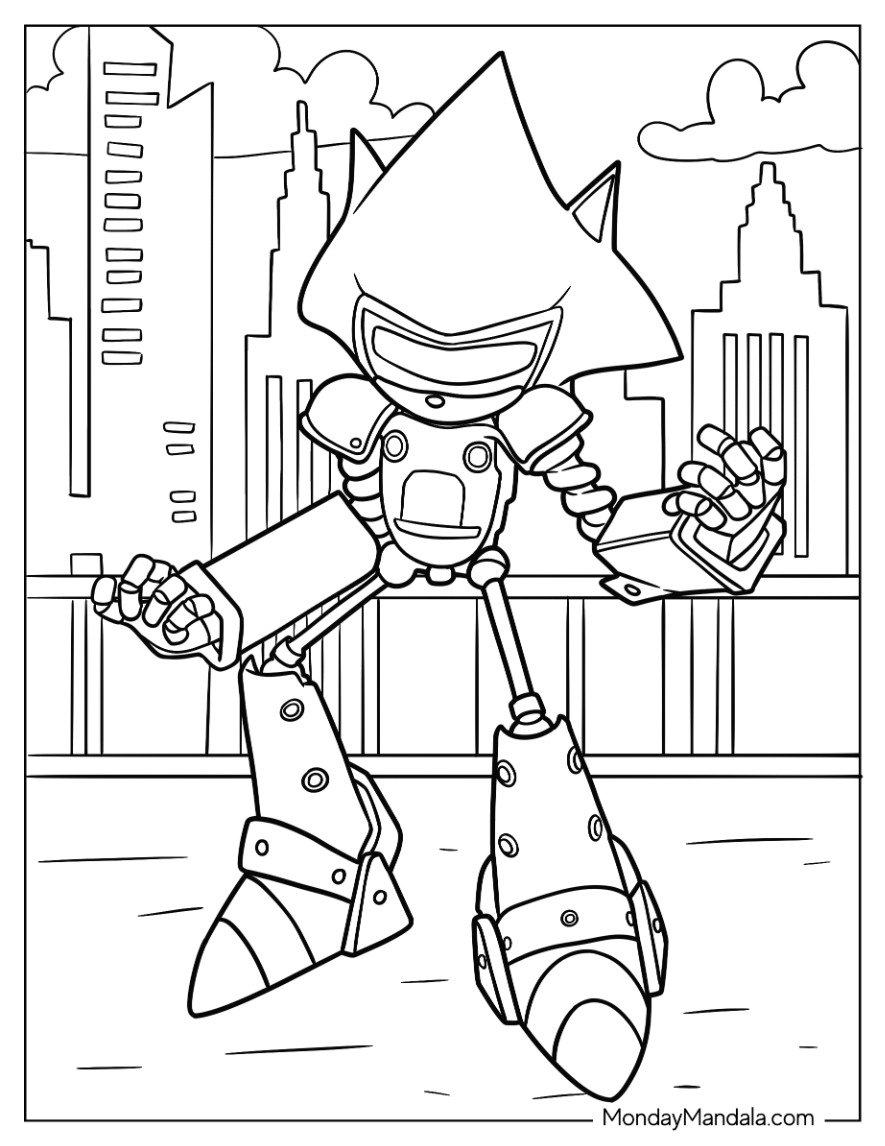 24 Metal Sonic Coloring Pages Free PDF Printables 