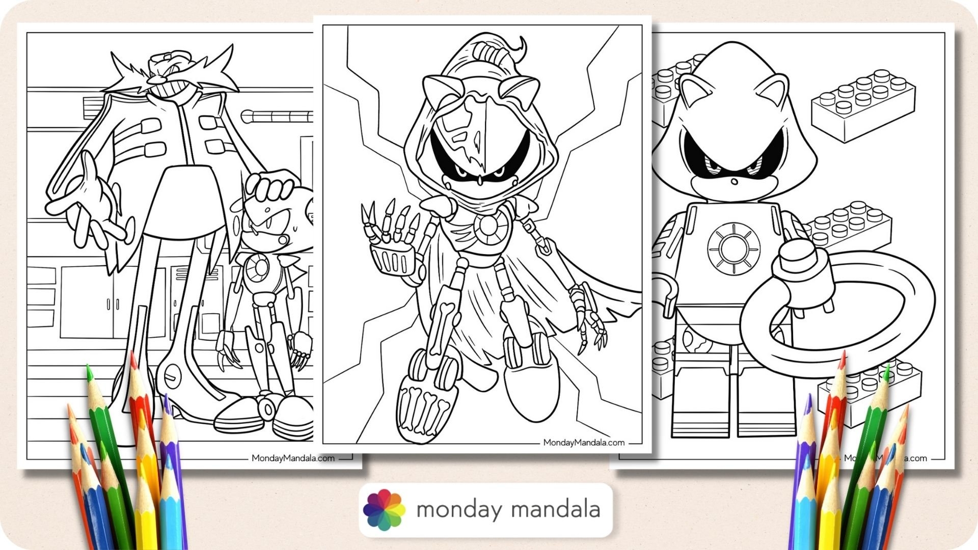metal sonic coloring pages