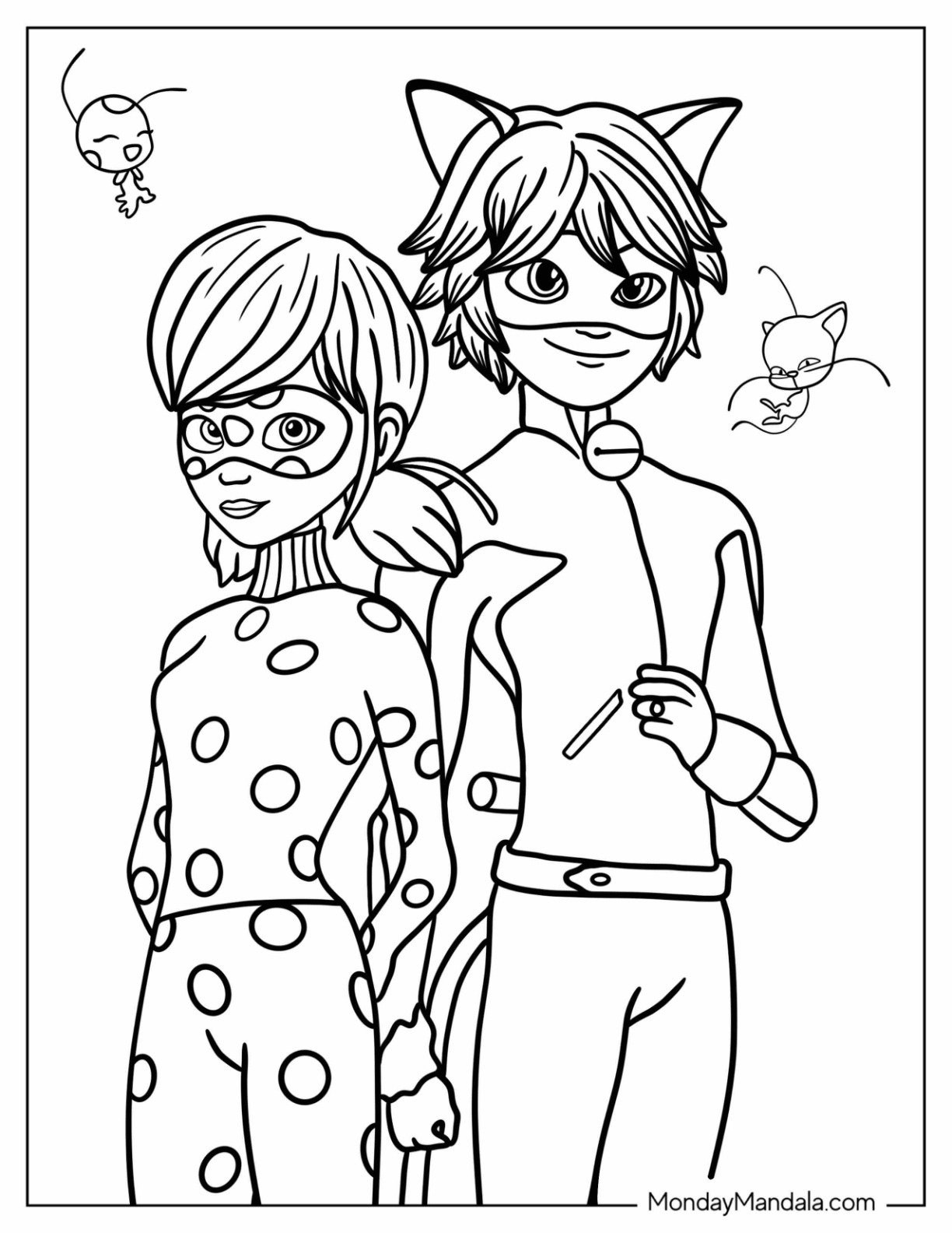 Ladybug Cat Noir Coloring Pages