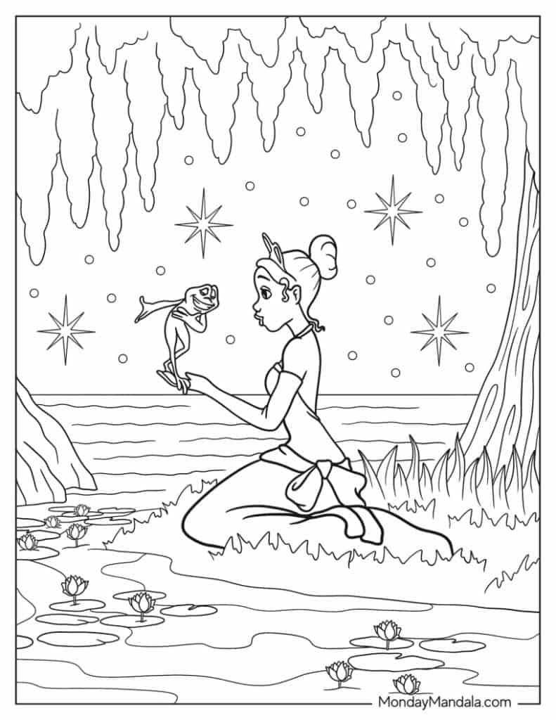 princess tiana coloring pages