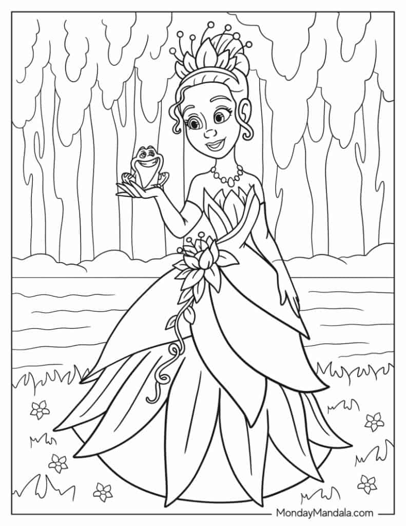 Disney Princess Tiana Coloring Pages