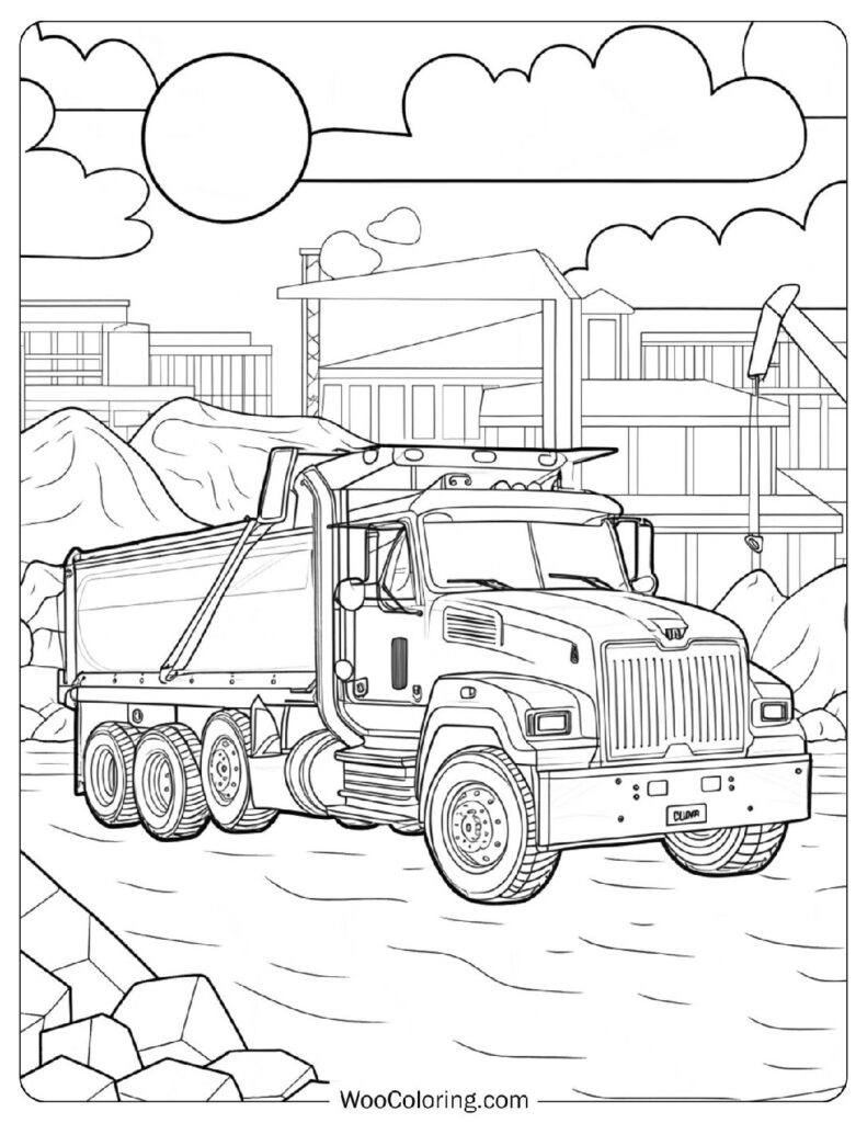 Dump Truck Coloring Page