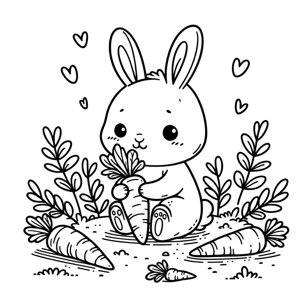 Cute Bunny Colouring Pages