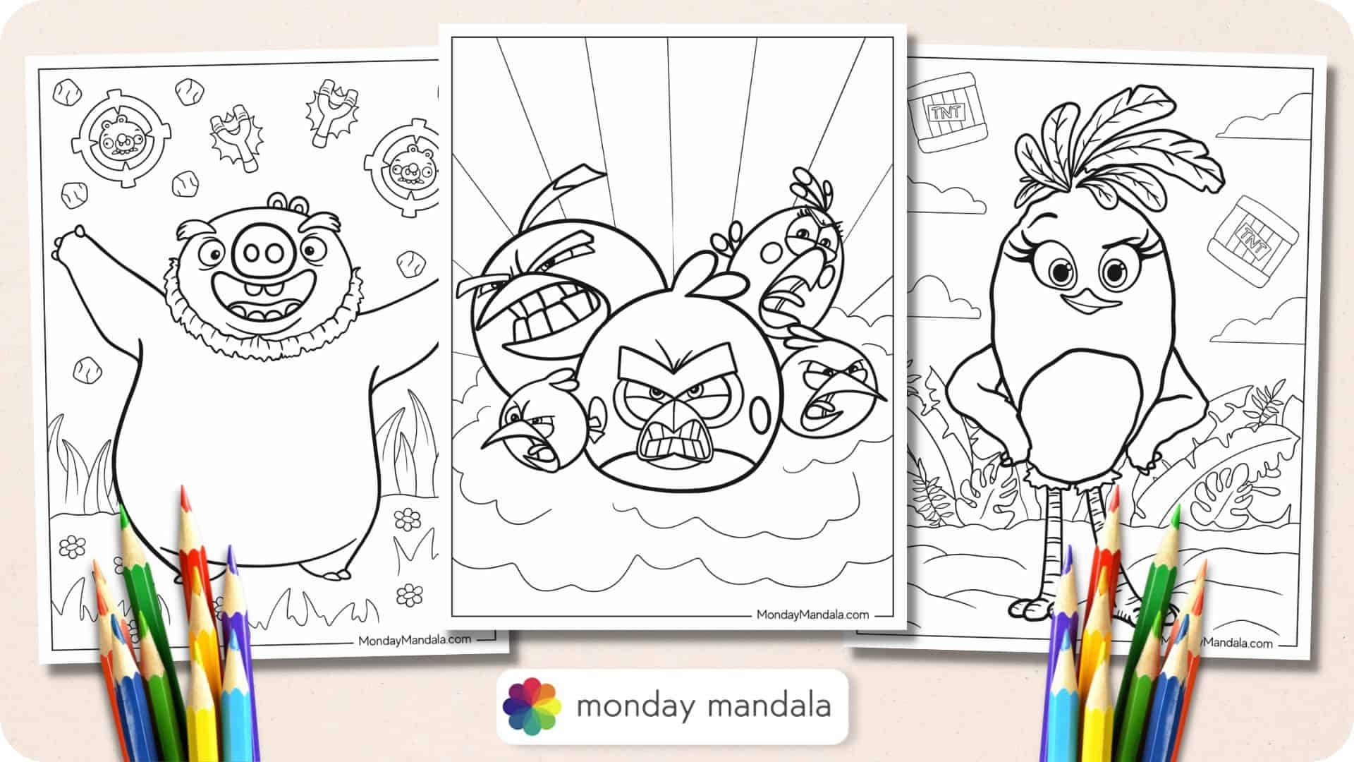 angry birds coloring pages
