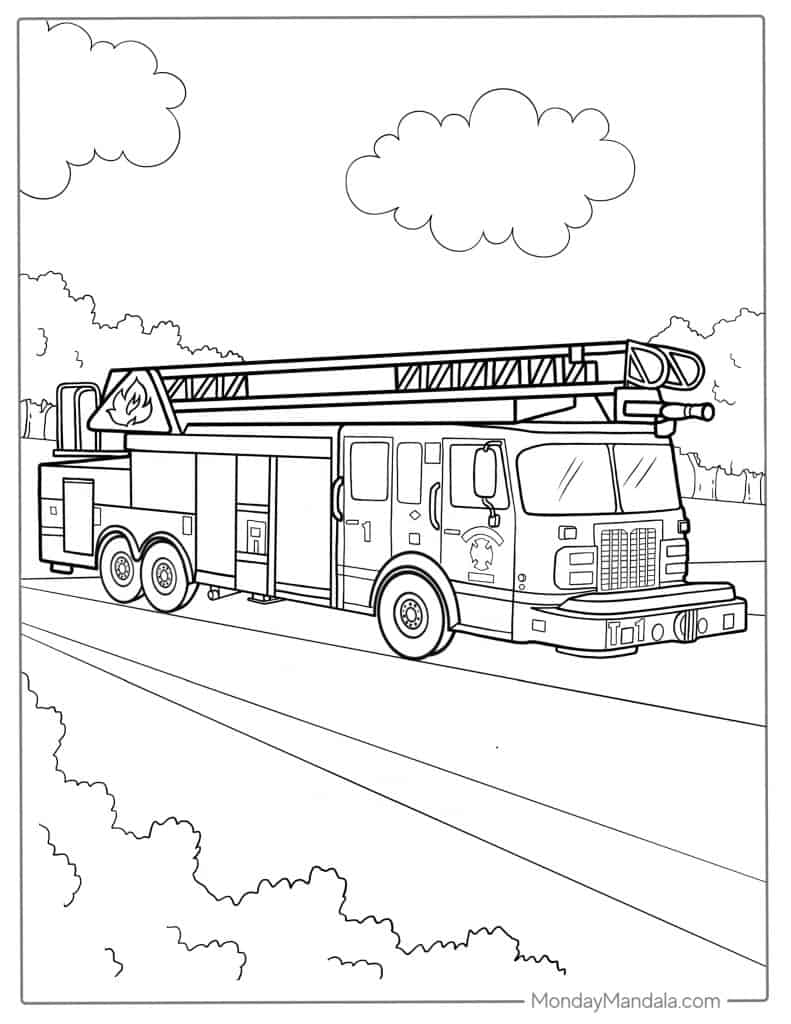 fire truck coloring sheet