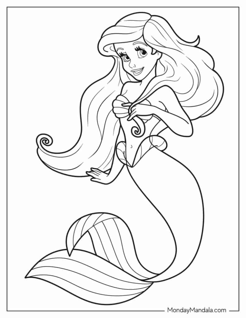 Ariel Printouts For Coloring