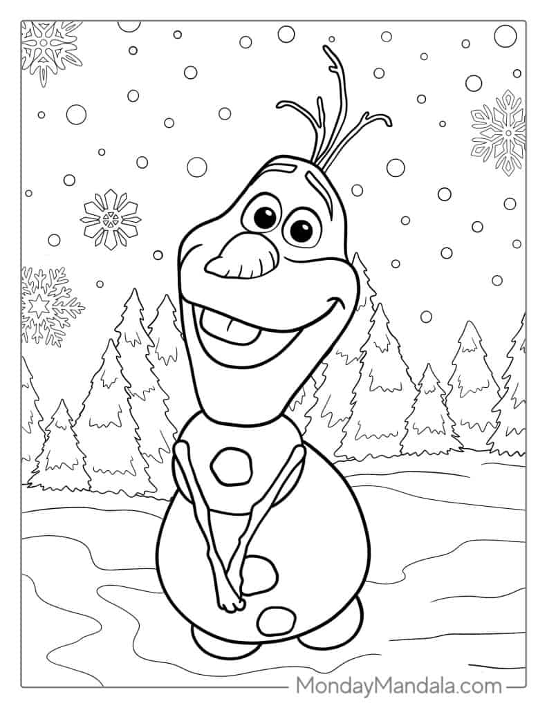 Olaf Coloring Book Page