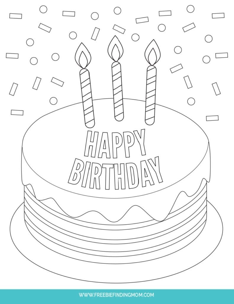 birthday cake color sheet