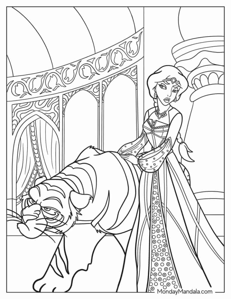 30 Aladdin Jasmine Coloring Pages Free PDF Printables 