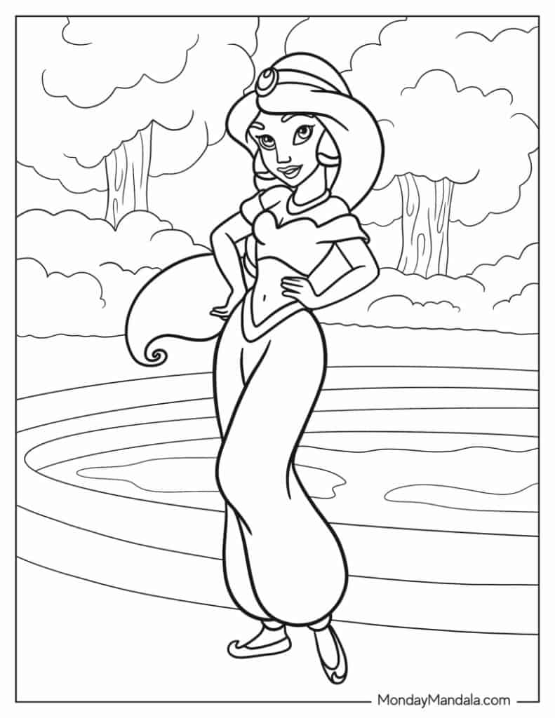 Disney Jasmine Coloring Pages