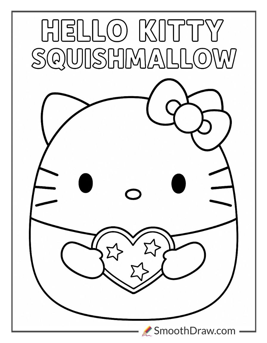 Hello Kitty Marshmallow Coloring Page
