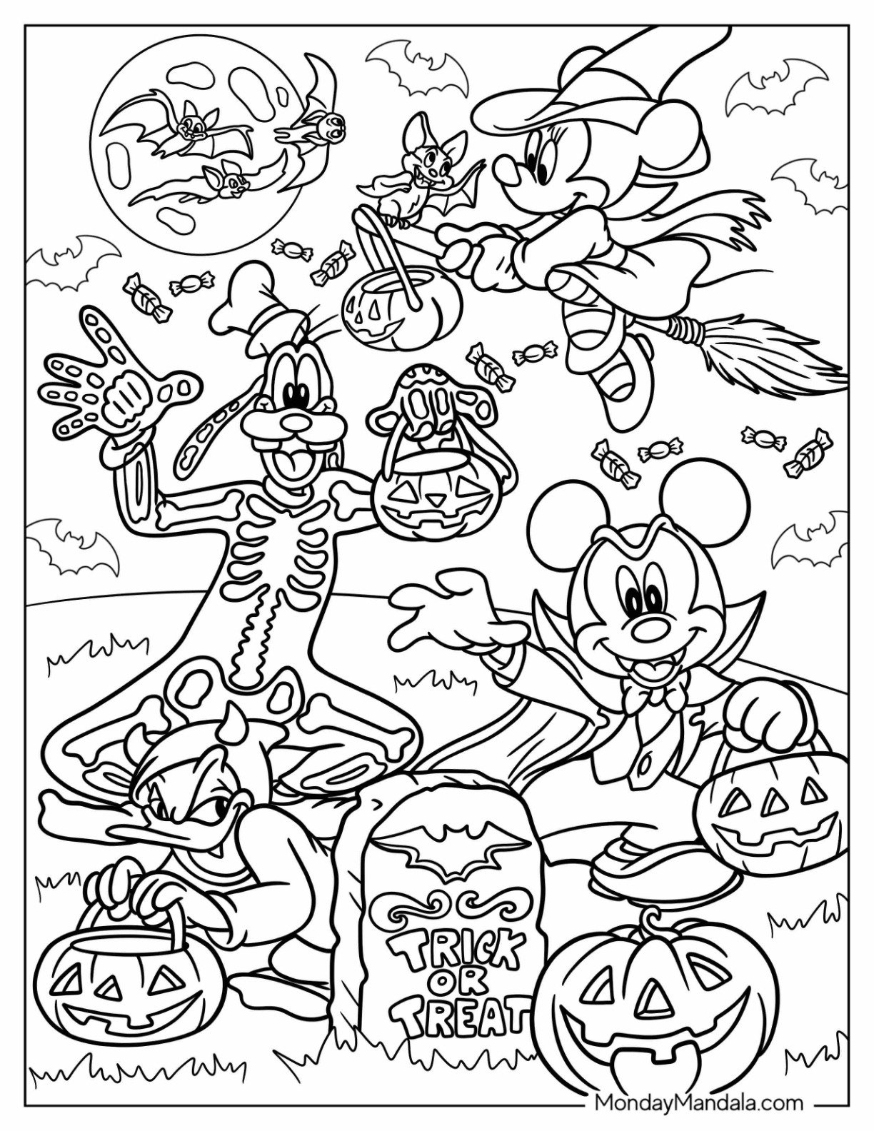 Halloween Disney Coloring Sheets