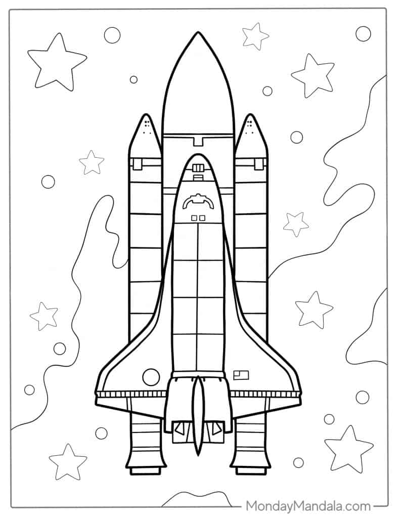Rocket Ship Colouring Pages