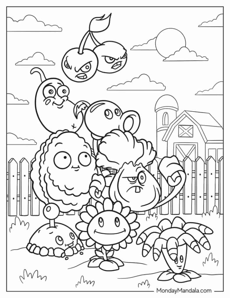 Plants Vs Zombies Coloring Sheets