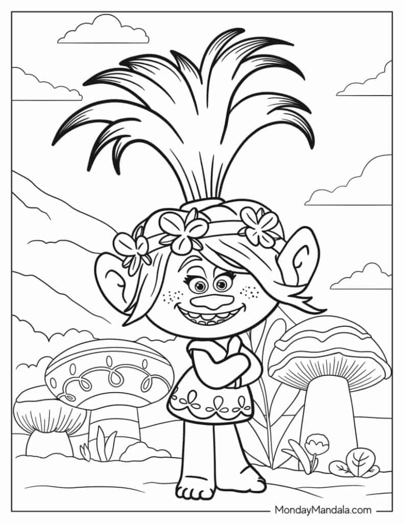 34 Trolls Coloring Pages Free PDF Printables 