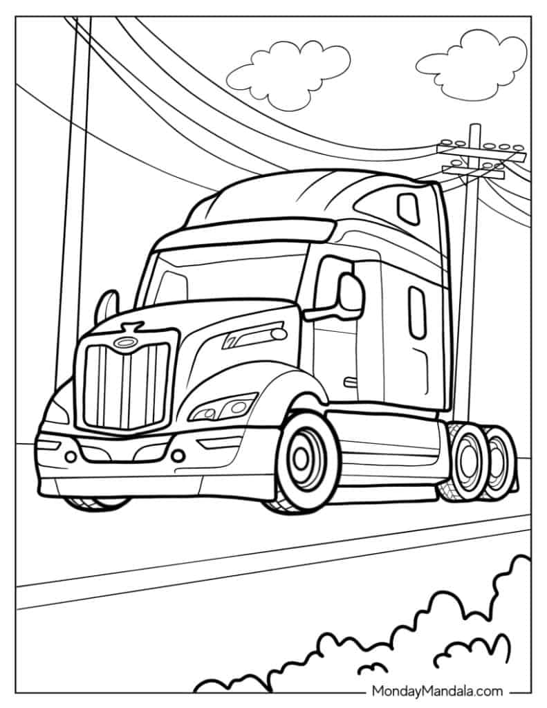 trailer truck coloring pages trailer truck coloring pages