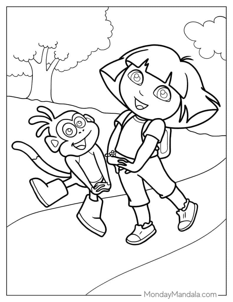 Dora Cartoon Coloring Pages