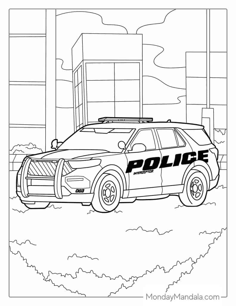 36 Police Car Coloring Pages Free PDF Printables 