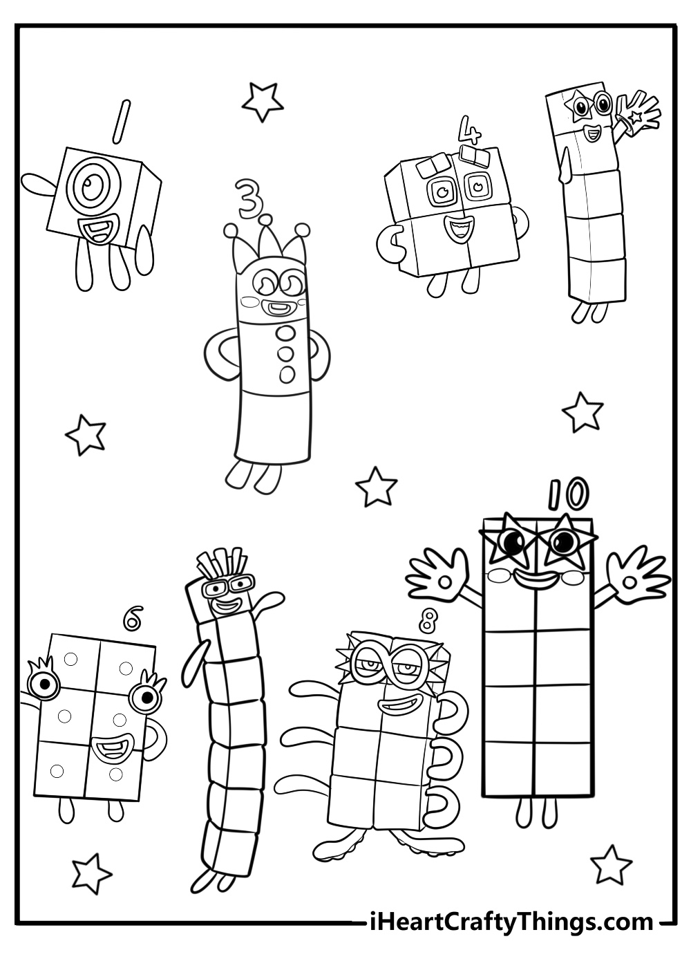 Number Blocks Coloring Page