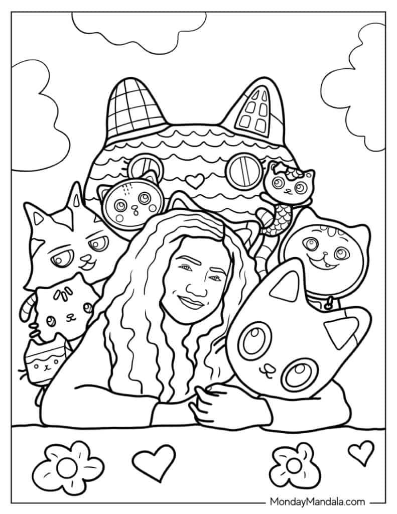 gabby doll house coloring pages