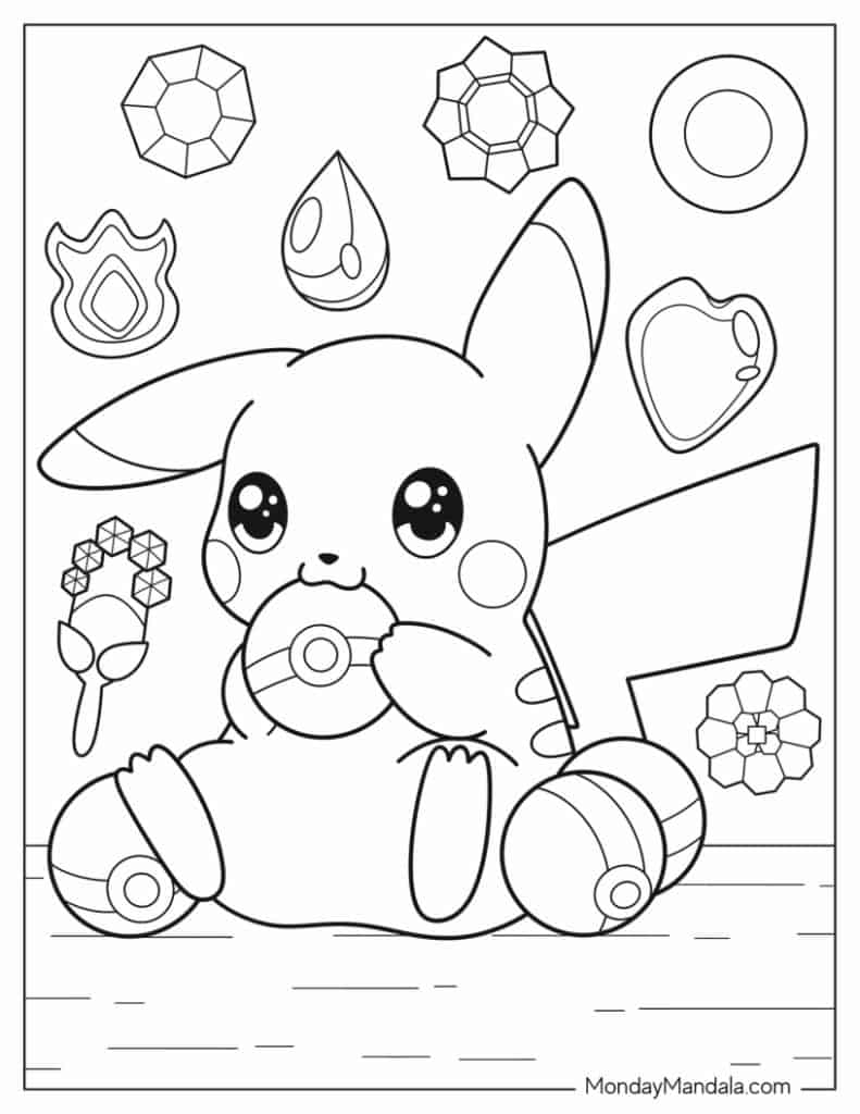 Kawaii Pokemon Coloring Cards