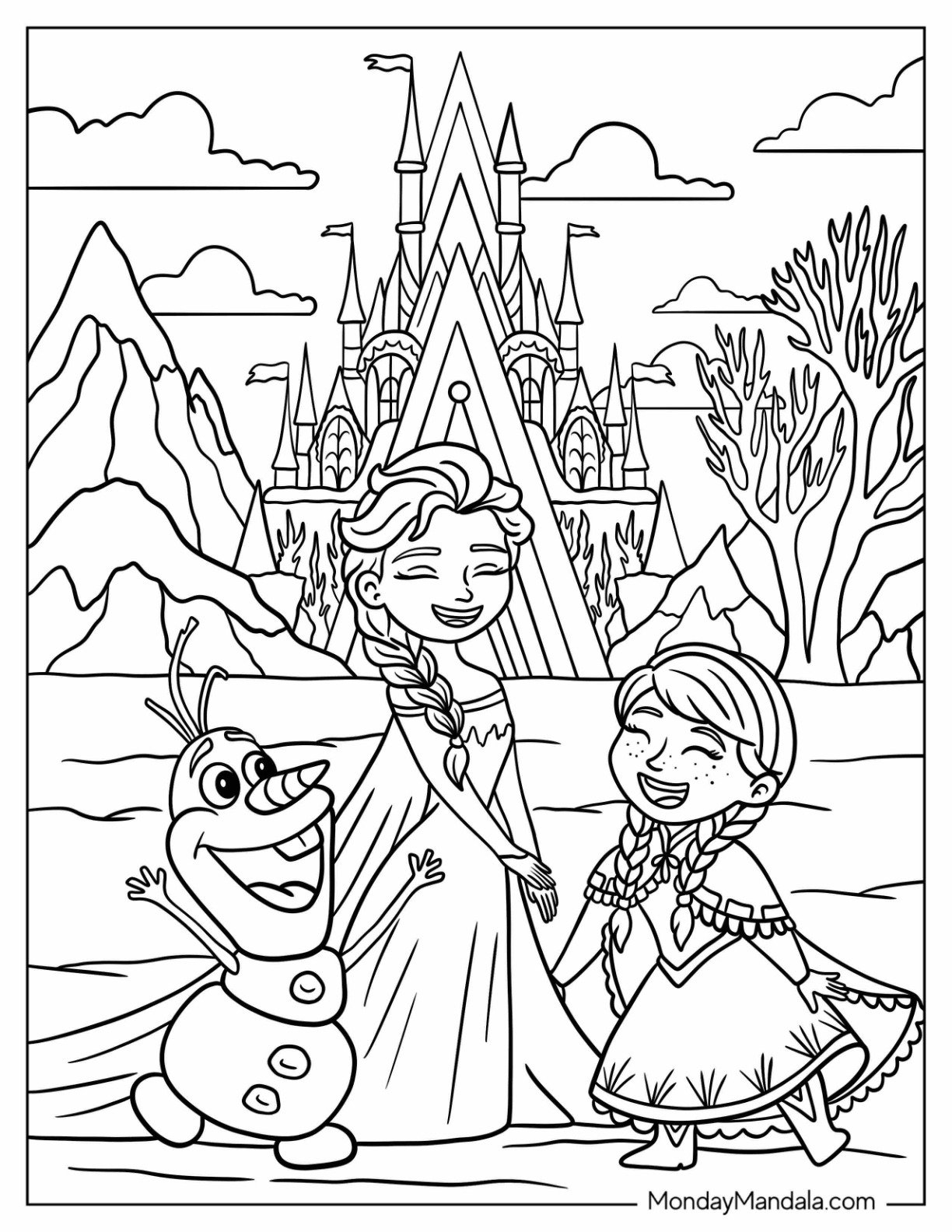 elsa anna coloring pages